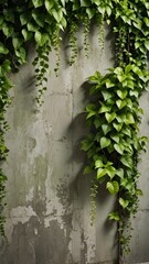 Lush green vertical moss wall with varied textures and small plant accents. Biophilic design, natural and vibrant living wall texture.