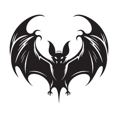 Clean and modern bat silhouette illustration with smooth curves for a refined look – bat silhouette – bat vector – bat illustration – silhouette of bat – bat icon

