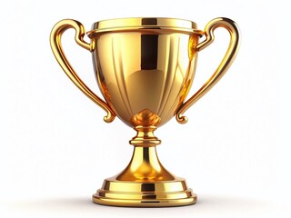 8K AI-Generated Golden Trophy Cup, Isolated on White Background - Premium Stock Photo