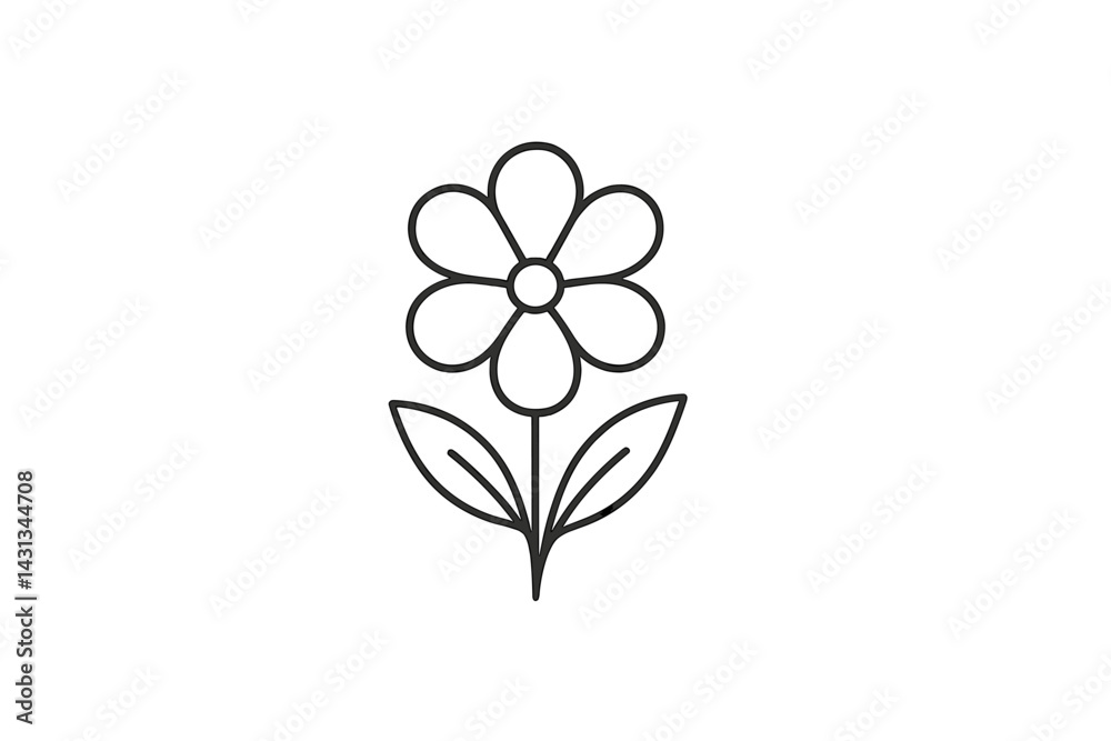 Poster Simple and elegant flower icon design perfect for digital projects and graphic design use