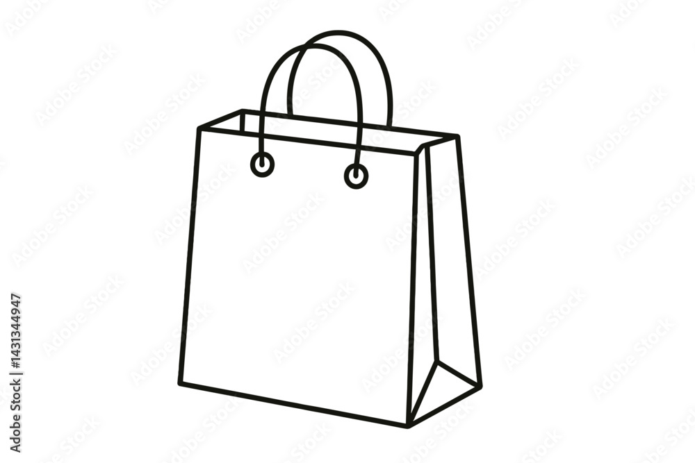 Aufkleber stylish icon set featuring a simple, elegant shopping bag design suitable for various applications