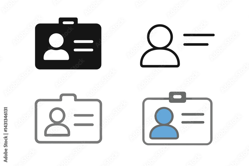 Aufkleber Collection of simple identification icons in various styles showcasing different formats and colors
