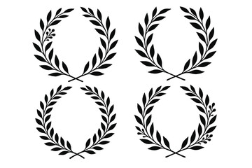 Obraz premium Decorative icon set of laurel wreaths suitable for awards and recognition themes in various designs