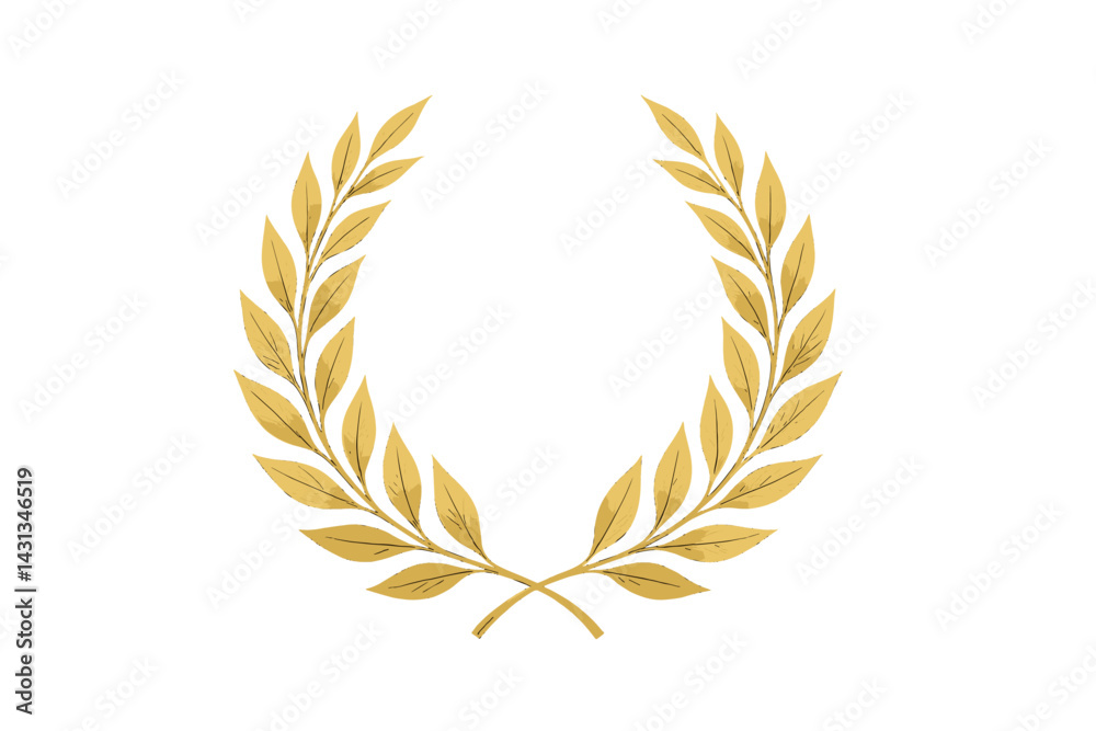 Poster elegant gold laurel wreath symbolizing achievement and success in various fields such as sports and 