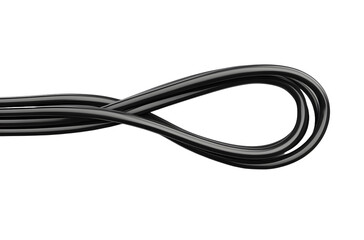 Black cables, wires on white or transparent background, with clipping path