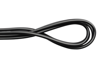 Black cables, wires on white or transparent background, with clipping path