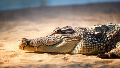 Fototapeta premium crocodile on sand