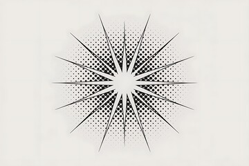 Obraz premium Halftone starburst pattern creating a striking visual contrast graphic element