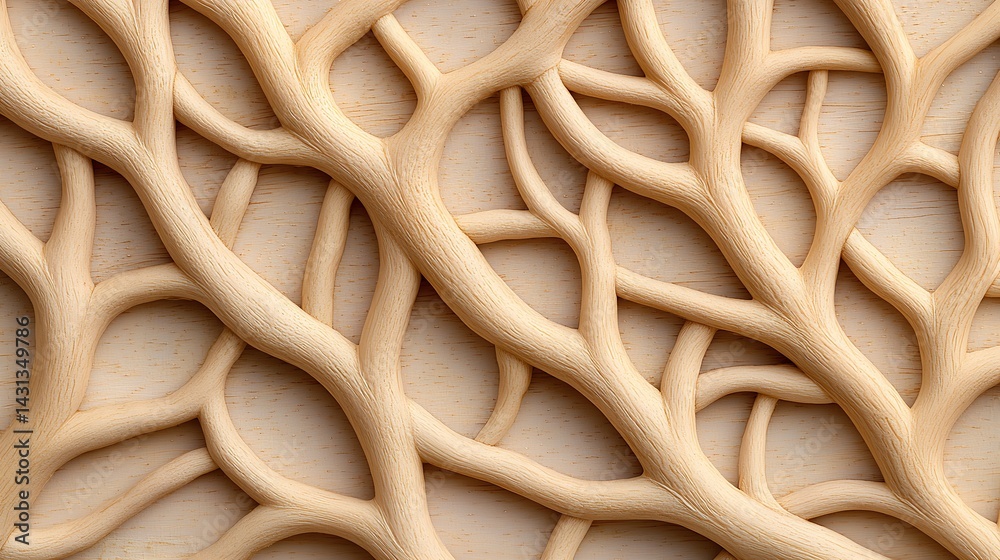 Poster intricate beige branch network texture pattern