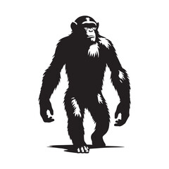 Fototapeta premium Simple and clear chimpanzee silhouette icon vector made for high-resolution designs – chimpanzee silhouette – chimpanzee vector – chimpanzee illustration – silhouette of chimpanzee – chimpanzee icon