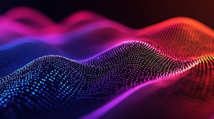 A vibrant wave of colorful dots creates a mesmerizing abstract pattern, evoking a sense of movement and rhythm.