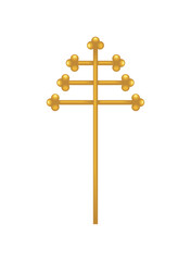 Papal Ferula Ceremonial Gold Cross Ecclesiastical Staff Symbol