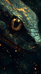 Fototapeta premium Macro photography of serpent’s intricate skin high resolution photo