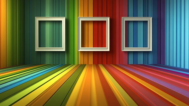 Colorful room with frames