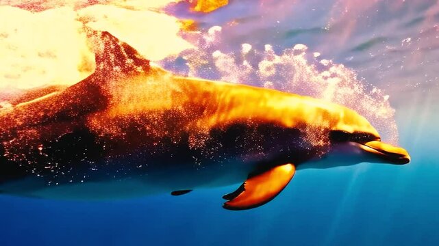 Dolphin fish in the water