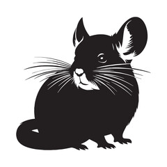 Strong contrast chinchilla silhouette vector perfect for logo and commercial use – chinchilla silhouette – chinchilla vector – chinchilla illustration – silhouette of chinchilla – chinchilla icon

