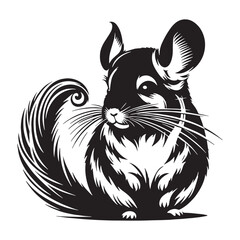 High-quality chinchilla silhouette vector with smooth lines and balanced proportions – chinchilla silhouette – chinchilla vector – chinchilla illustration – silhouette of chinchilla – chinchilla icon
