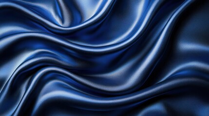 Fototapeta premium Abstract Blue Silk Drapery: Luxurious Texture and Deep Hues