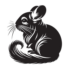 Flat design chinchilla silhouette vector with perfect balance for digital design – chinchilla silhouette – chinchilla vector – chinchilla illustration – silhouette of chinchilla – chinchilla icon

