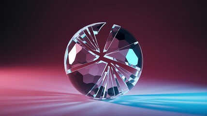 Abstract Glitchy Digital Art Shattered Sphere