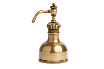 Ornate Brass Dispenser: Vintage Style Fixture, Isolated.