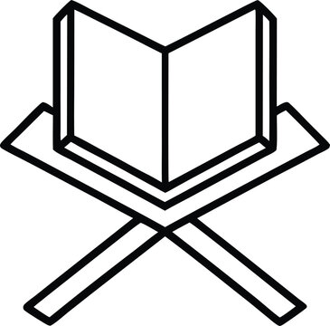 open book on stand, black outline clip art preview