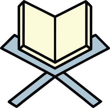open book on stand, simple design clip art preview