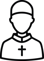 Catholic priest icon. Flat illustration of catholic priest vector icon for web design