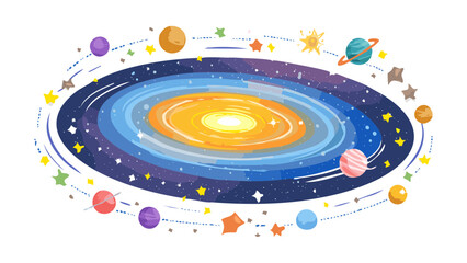 Obraz premium Vectorized galaxy and cosmic art