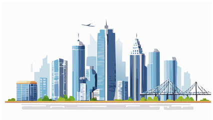 Obraz premium Futuristic city skyline in vector
