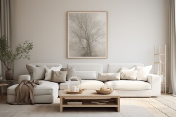 Fototapeta premium Interior of a quintessential Swedish living room