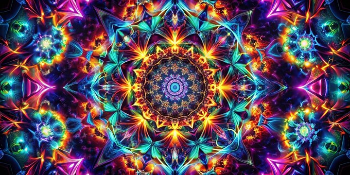 Abstract Kaleidoscope Background: Low Light Evolving Fade to Black