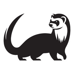 Modern silhouette vector of ferret optimized for multiple screen sizes – ferret silhouette – ferret vector – ferret illustration – silhouette of ferret – ferret icon

