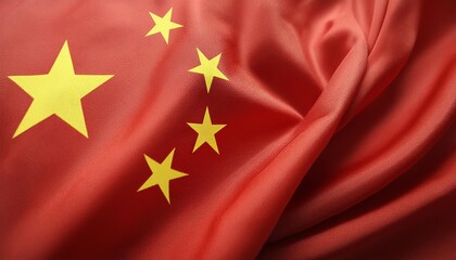 High-quality image of the Chinese flag with detailed texture. Perfect for backgrounds or patriotic projects.