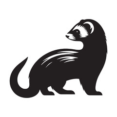 Balanced ferret icon silhouette vector aligned for symmetry and clean use – ferret silhouette – ferret vector – ferret illustration – silhouette of ferret – ferret icon

