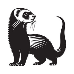Minimal silhouette of ferret crafted into a highly scalable vector file – ferret silhouette – ferret vector – ferret illustration – silhouette of ferret – ferret icon

