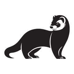 Artistic ferret icon built with clear silhouette lines and vector smoothness – ferret silhouette – ferret vector – ferret illustration – silhouette of ferret – ferret icon

