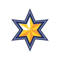 Police Logo Gold Star Emblem Shield Rank Government Authority Badge