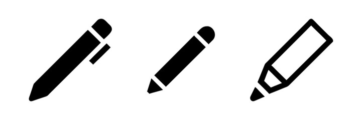 Pen Pencil Marker Vector Icon Set