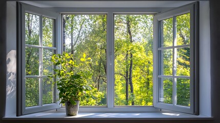 New plastic window with copy space