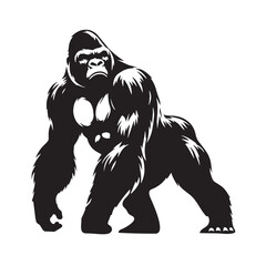 Gorilla vector art in silhouette format created for stock visual needs – gorilla silhouette – gorilla vector – gorilla illustration – silhouette of gorilla – gorilla icon

