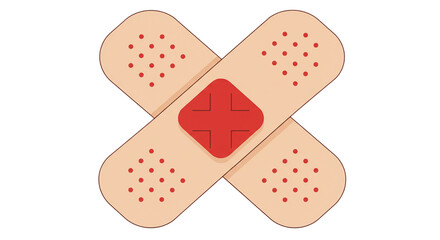 cross bandaid isolated on white background	