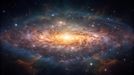 Obraz premium Artistic representation of the cosmos emphasizing nebula structure and texture Vibrant galaxy swirling with stars and cosmic dust in a vast universe.