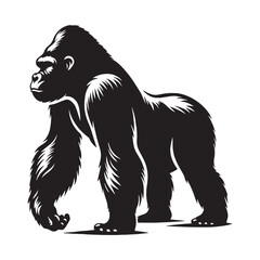 Artistic gorilla silhouette design vectorized for brand-centric use – gorilla silhouette – gorilla vector – gorilla illustration – silhouette of gorilla – gorilla icon

