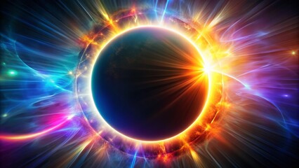 Abstract Solar Eclipse: Multicolored Swirling Rays Macro Photography