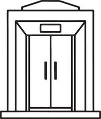 elevator line art, black outline, vector and illustration, coloring book page line art drawing