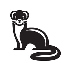 Simple-form weasel vector with silhouette clarity and aesthetic focus &ndash; weasel silhouette &ndash; weasel vector &ndash; weasel illustration &ndash; silhouette of weasel &ndash; weasel icon

