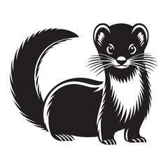Unique form weasel vector crafted with modern silhouette styling – weasel silhouette – weasel vector – weasel illustration – silhouette of weasel – weasel icon

