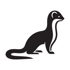 Refined outline weasel vector silhouette ideal for digital illustrations – weasel silhouette – weasel vector – weasel illustration – silhouette of weasel – weasel icon

