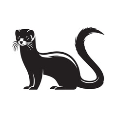 Balanced weasel silhouette vector illustration designed for brand use – weasel silhouette – weasel vector – weasel illustration – silhouette of weasel – weasel icon

